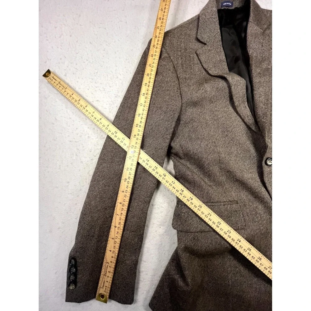 Stafford Sport Coat Men Gray Merino Wool Classic Fit Notch Lapel Formal Business